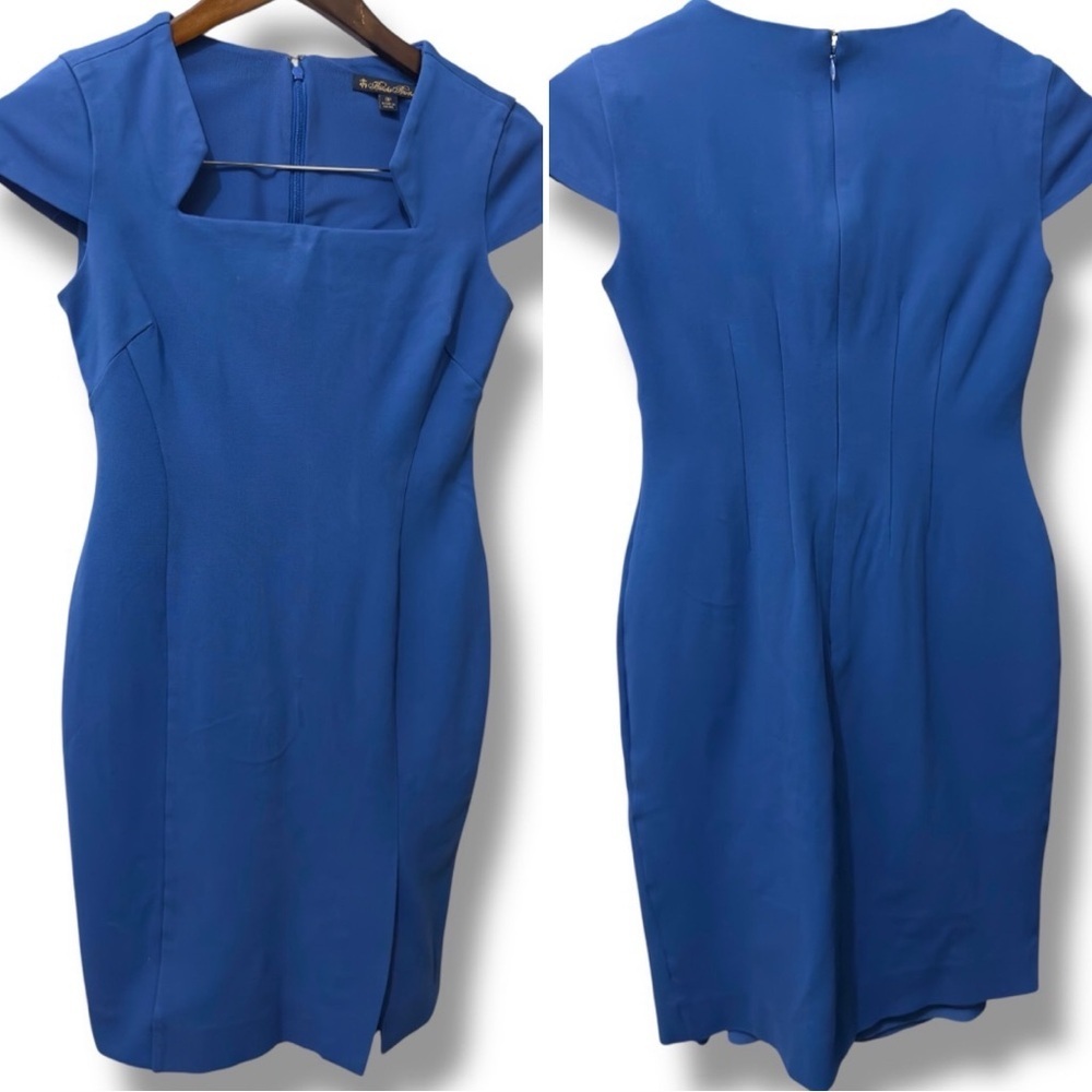 Brooks Brothers | EUC Royal Blue Sheath Dress with Square Neck (size 0-2) - Picture 1 of 12